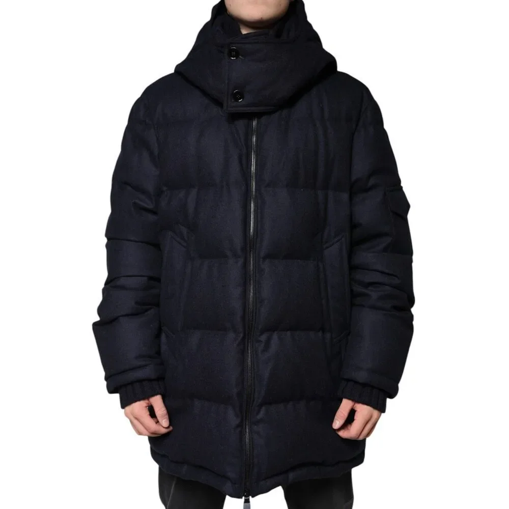 Dolce & Gabbana Black Nylon Hooded Puffer Men Coat Jacket - Picture 2 of 9